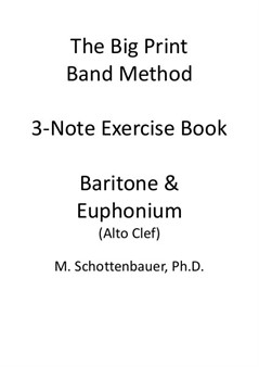3-Noten Übung: Bariton und Euphonium (3-Ventil) Altschlüssel