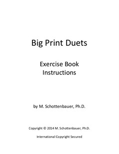 Big Print Duets: Exercises for 2 Treble Instruments