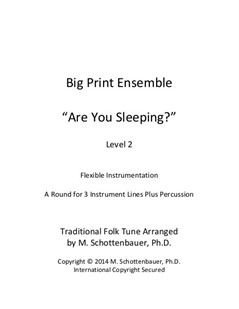 Big Print Ensemble (Level 2): Are You Sleeping? for Flexible Instrumentation