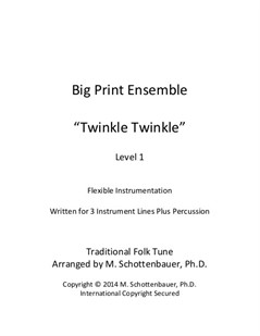Big Print Ensemble (Level 2): Twinkle for Flexible Instrumentation