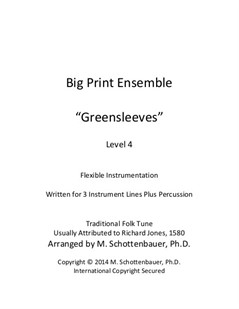 Big Print Ensemble (Level 4): Greensleeves for Flexible Instrumentation