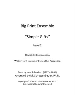 Big Print Ensemble (Level 2): Simple Gifts for Flexible Instrumentation