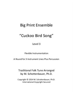 Big Print Ensemble (Level 3): Cuckoo Bird Song for Flexible Instrumentation