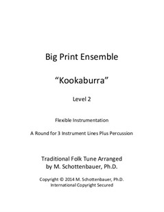 Big Print Ensemble (Level 2): Kookaburra for Flexible Instrumentation